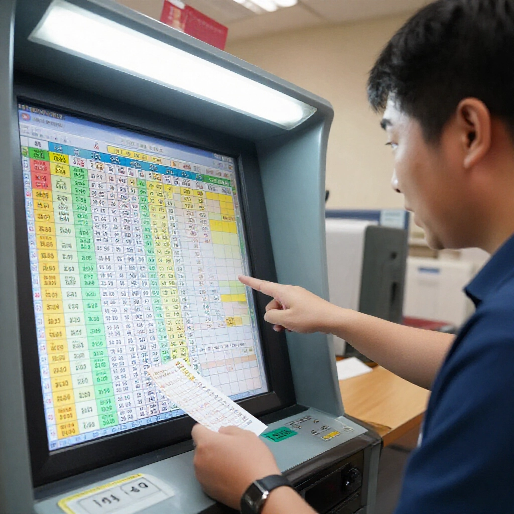 sports lottery counter in Taiwan with parlay bet slips showing multiple soccer basketball games odds linked by chains under bright fluorescent lights excited bettor pointing at ticket