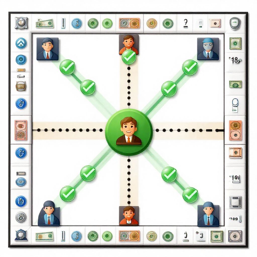 strategy board illustrating over pass combinations three game icons splitting into four bet paths with green checkmarks on partial wins leading to cash payouts in tactical flowchart style
