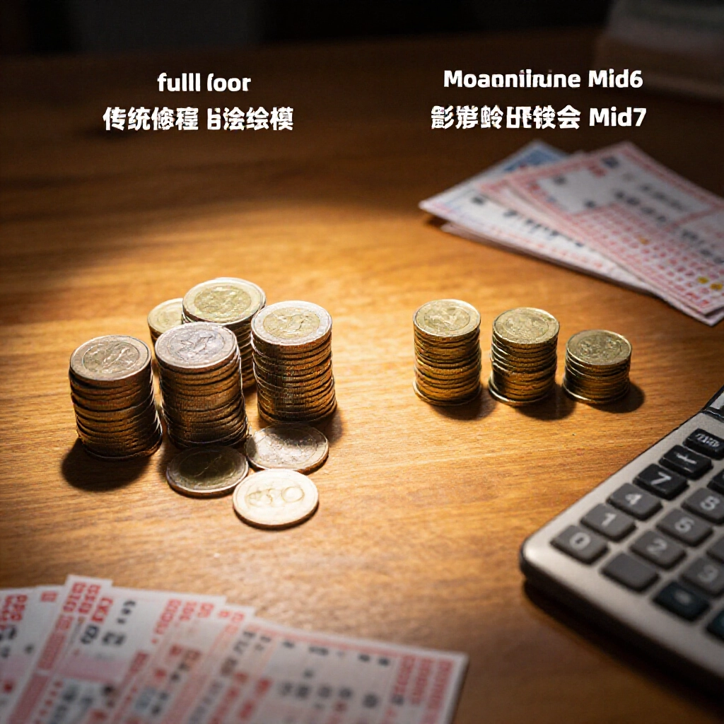 傳統連碰高堆金幣對比聰明包牌瘦堆，旁邊有樂透票和計算機，強調台灣大樂透省錢效果