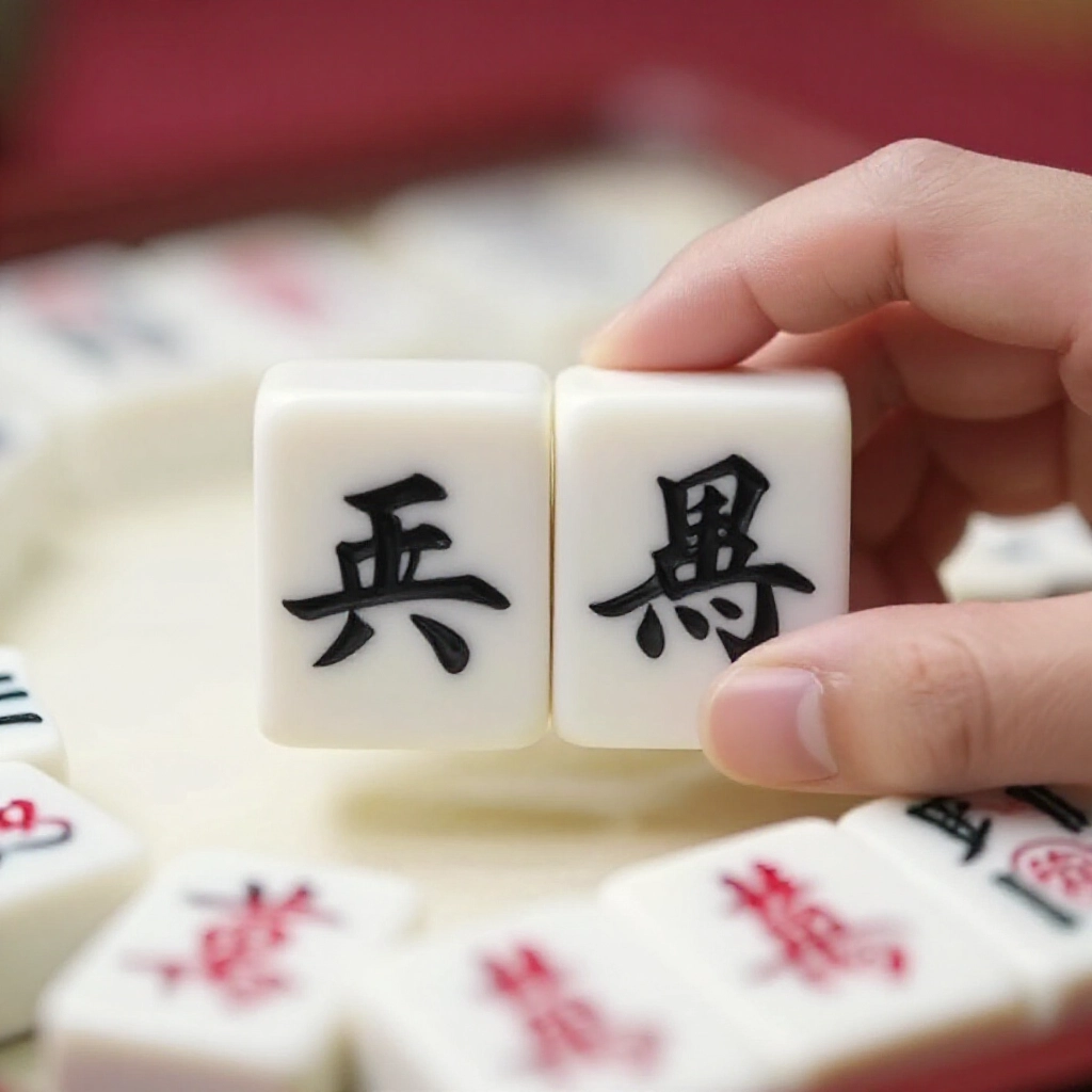 新手玩家湊近檢視天九牌,辨別文子的對稱如天、地、人、和,與武子的不對稱如丁三、二四,牌面細節清楚,充滿學習氛圍