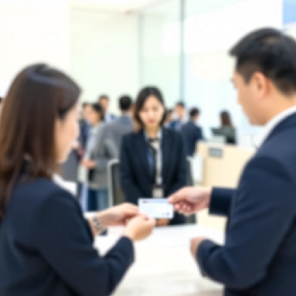 專業中國信託銀行分行大廳,日光透過窗戶灑入,顧客向專注櫃員出示身分證與中獎彩券,整齊排隊,現代金融氛圍專注表情